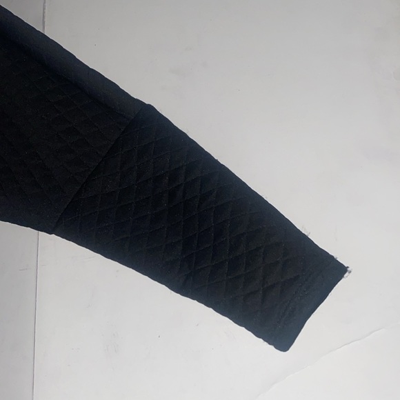 K Too Black Quilted Soft Long Sleeve Hoodie Fitted Bodycon Dress Size Small - Picture 5 of 7